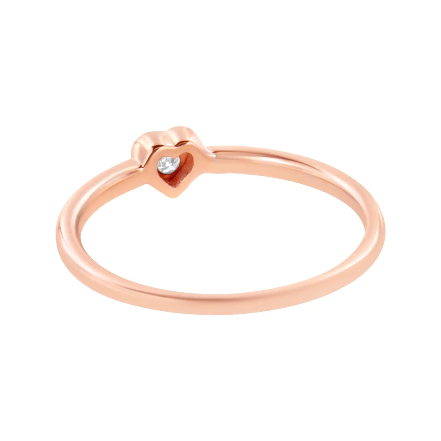 14K Rose Gold Plated .925 Sterling Silver Miracle Set Diamond Accent Heart Shaped Promise Ring (J-K Color, I1-I2 Clarity)