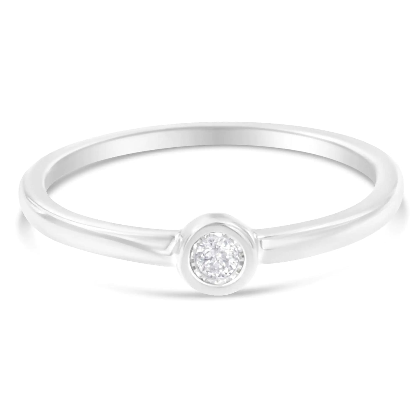 .925 Sterling Silver Miracle-Set Diamond Round Shaped Promise Ring (0.05 Cttw, J-K Color, I1-I2 Clarity)